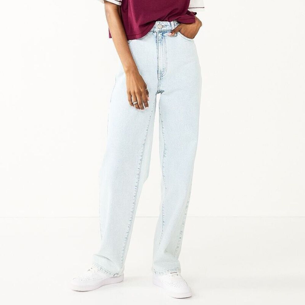 SO Super High-Rise Baggy Dad Jeans Womens Juniors 13 31 Loose Fit Straight NEW